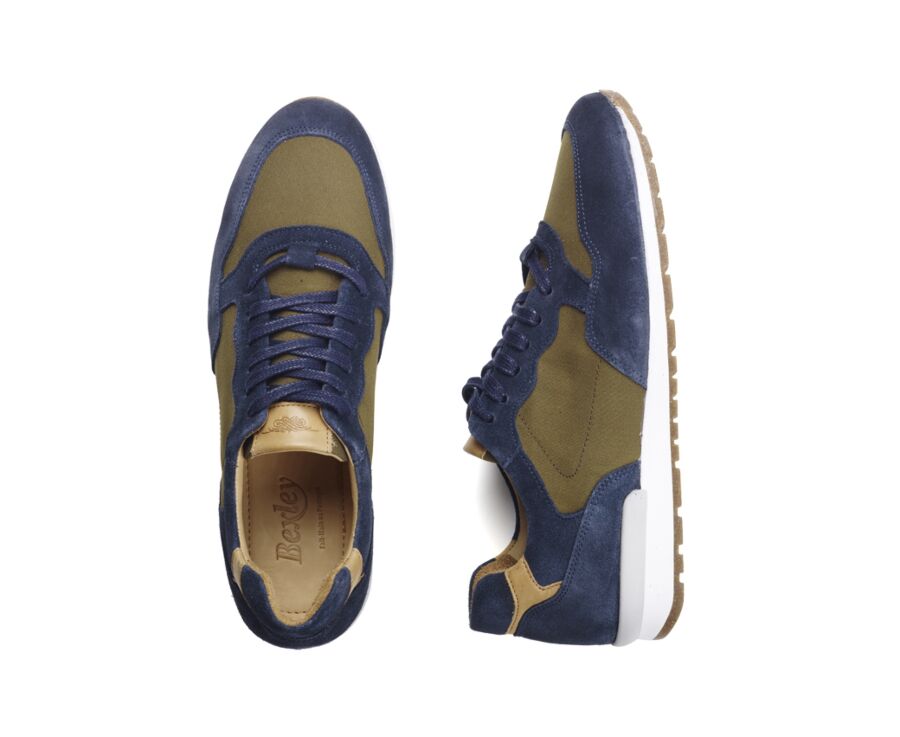 Sneakers homme Velours Bleu et kaki - CANBERRA II