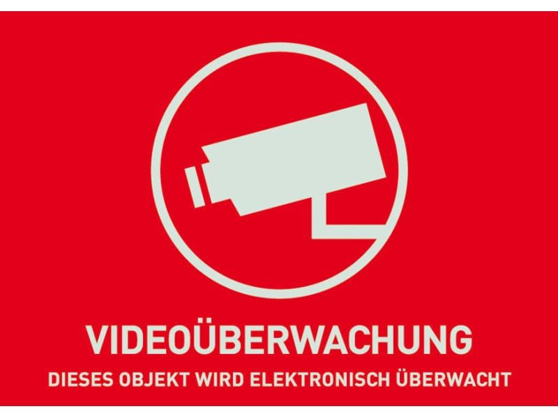 Abus Videoüberwachung DE 1 Stück, 148 x 105 mm Beidseitig bedruckter Aufkleber
