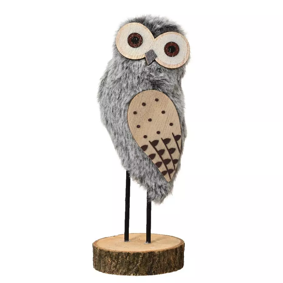 Chouette de Noël en bois (H22 cm) Lucie