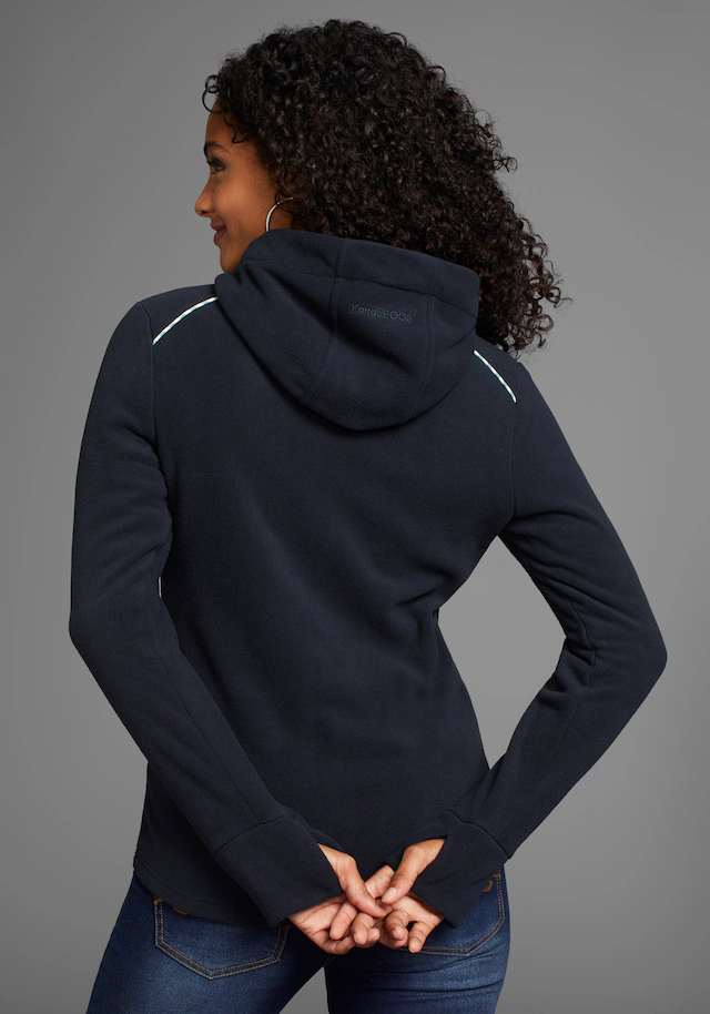KangaROOS Fleecejacke mit Kapuze figurbetonte Passform,  mit Kapuze und Kordelzug, Übergangsjacke