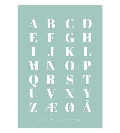 Citatplakat Plakat - A3 - Alfabet Plakat -  Grøn