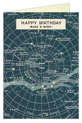 Celestial Map Birthday Card