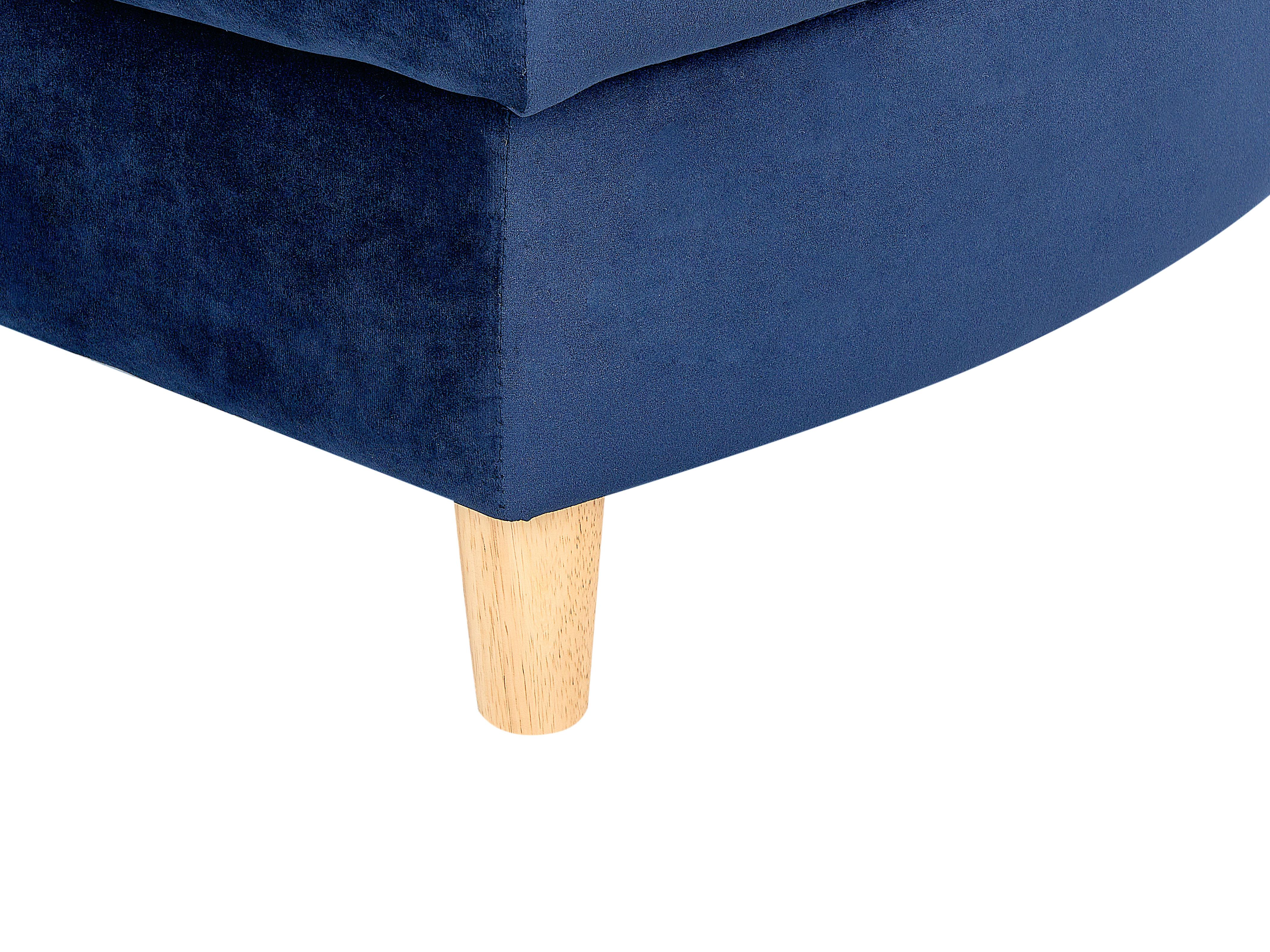 Rechtszijdige chaise longue MERI Fluweel Marineblauw met opbergruimte