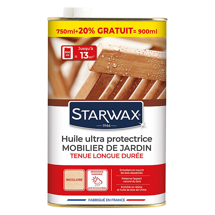 Huile extérieure teck très longue protection 750ml + 20 %