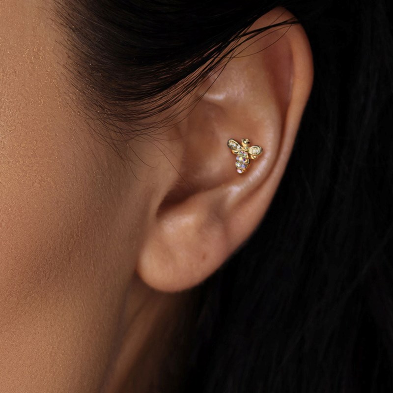 Piercing labret abeille acier
