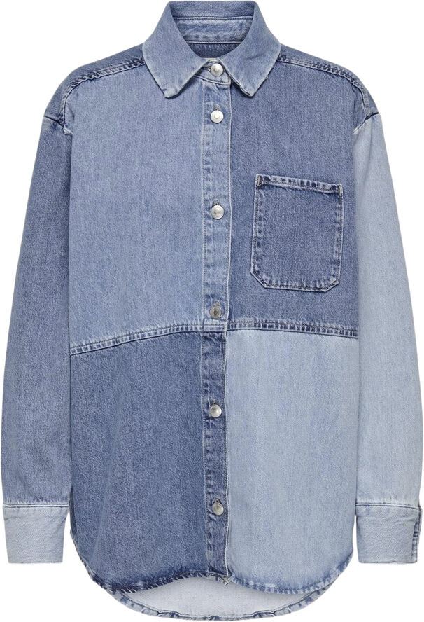 ONLY ONLSANINA LS REWORK OVS DNM SHIRT C Light blue denim