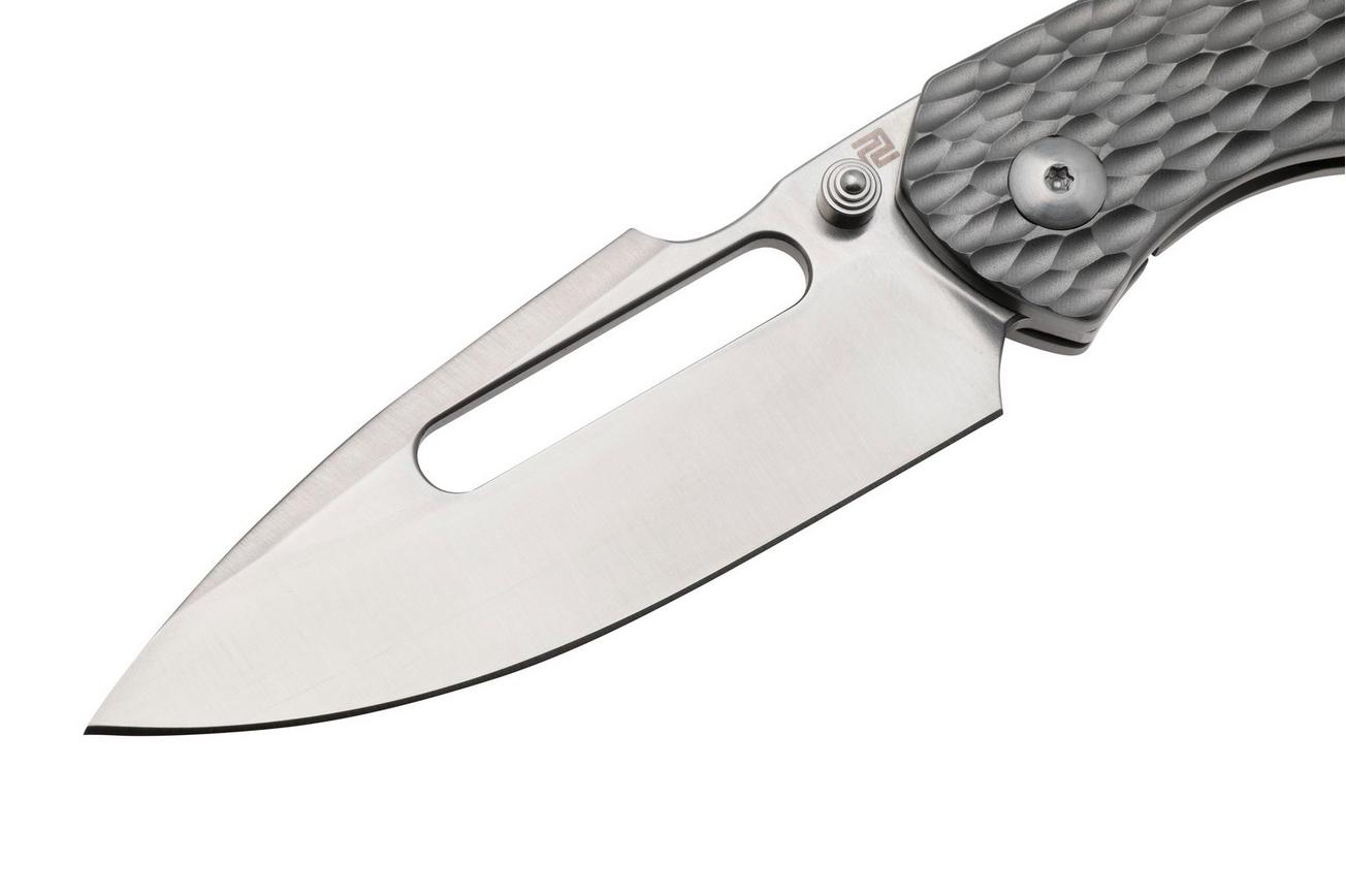 Artisan Cutlery Boa 1862G-FGY, Sand Polished S35VN, Gray Titanium zakmes, Johnathan Shaw design