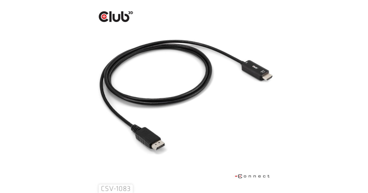 Club 3DDisplayPort 1.4 to HDMI 4K60Hz kabel adapter  (Zwart, HDR M/M 2m)