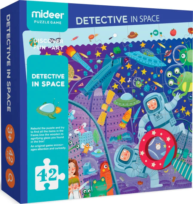 PUZZLE 2 EN 1 - DÉTECTIVE ESPACE 42 PIECES
