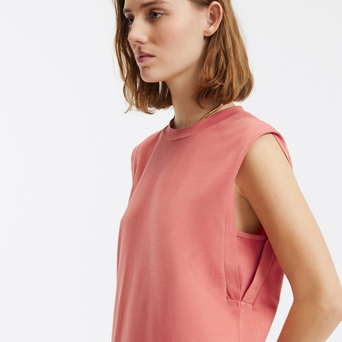 COLEÇÕES LA REDOUTE<br>Vestido longo sem mangas estilo camiseta