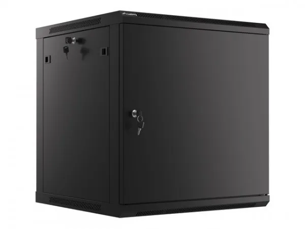 Lanberg WF01 Series - Rack kabinet - flad pakke - vægmonterbar - sort, RAL 9004 - 12U - 19