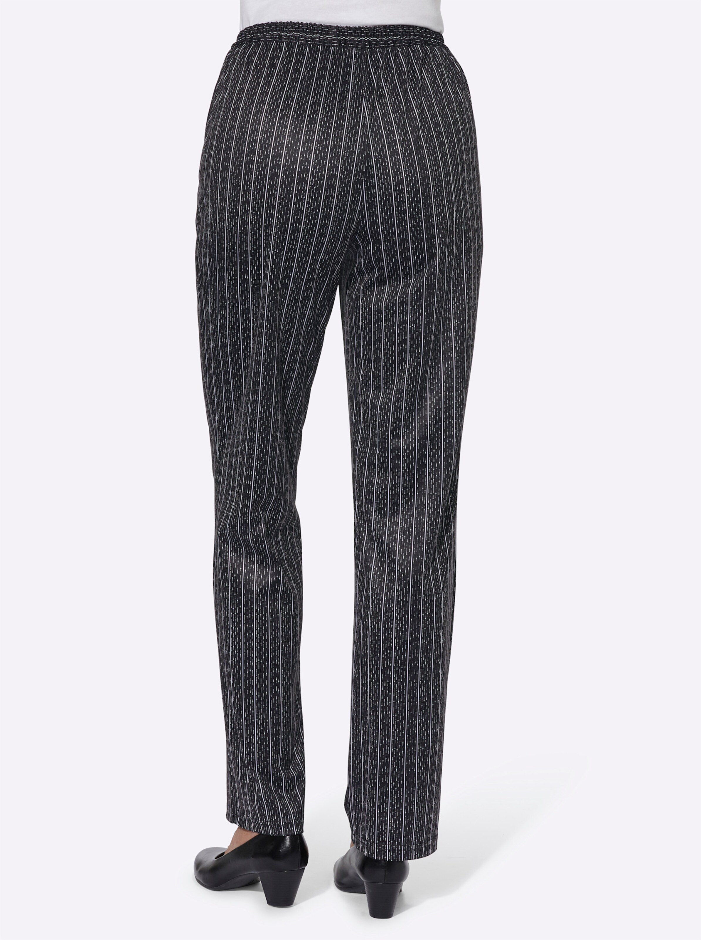 Jerseyhose in schwarz-gestreift