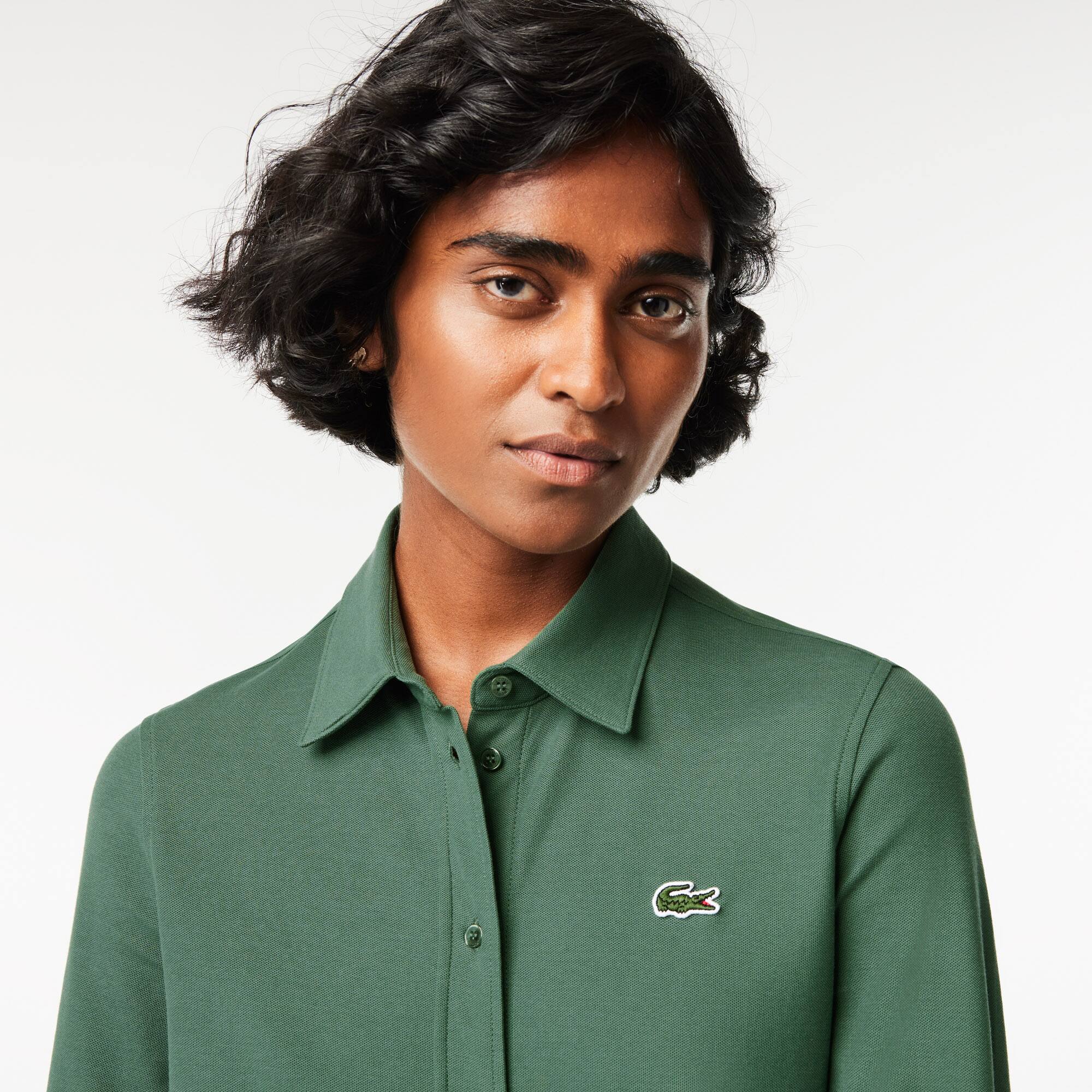 Damen LACOSTE Polokleid aus Baumwoll-Piqué Kleider & Röcke - Grün - Lacoste - Damen