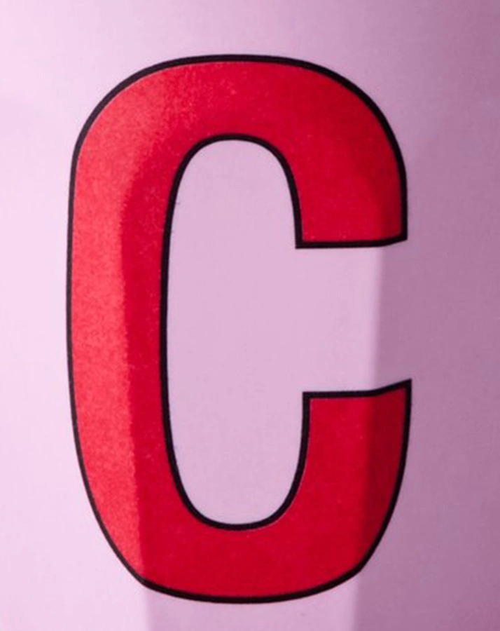 Melamin-Becher LETTER C - MEDIUM in pink