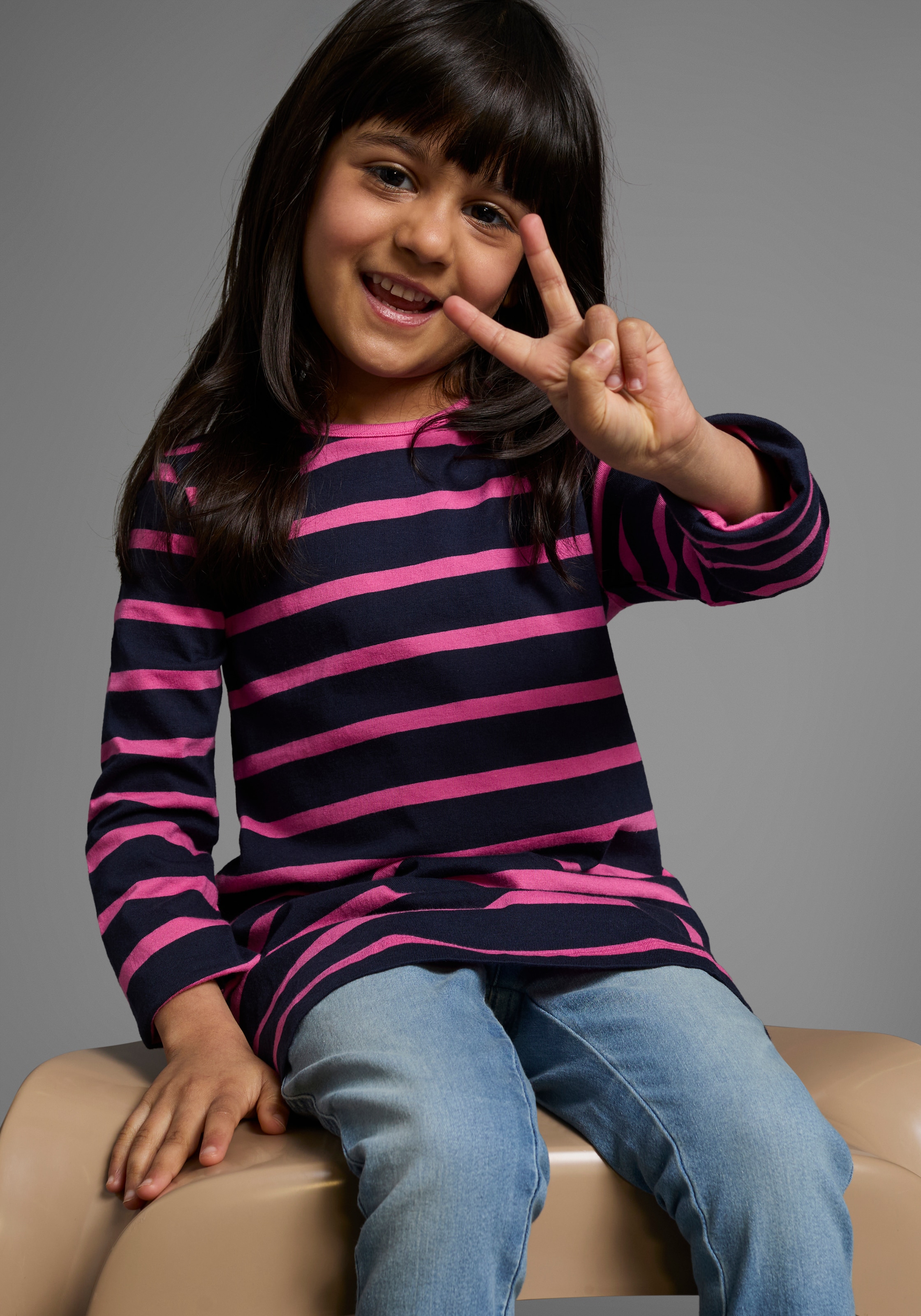 KIDSWORLD Langarmshirt »für kleine Mädchen«, 2 Stk. Langarm,  lässige Passform