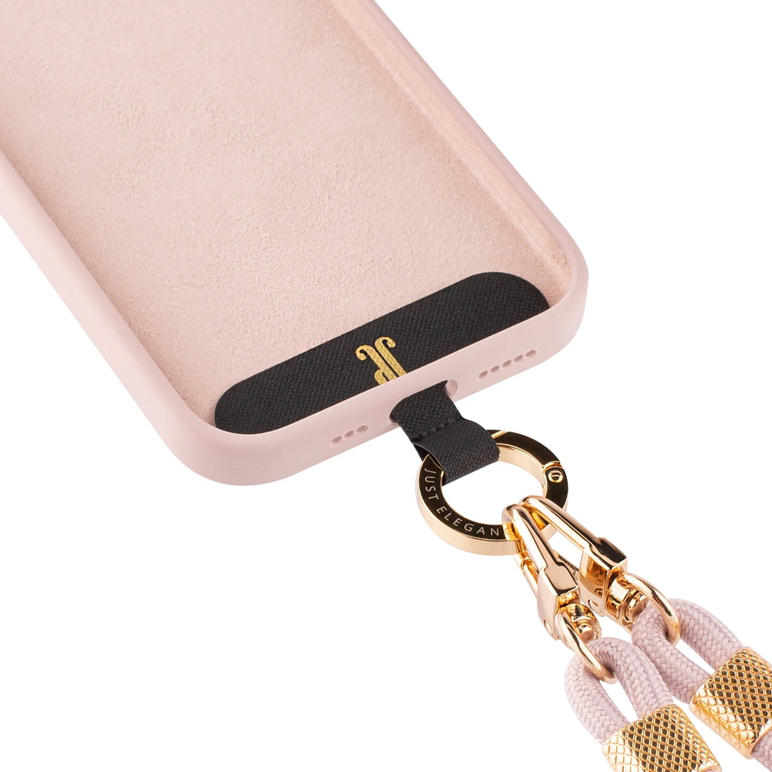(by Just Elegance) iPhone 15 Pro Max PopGrip 3in1 Necklace Gummi Hülle Elite   Handykette (160cm)   PopSockets (30496) - Rosa