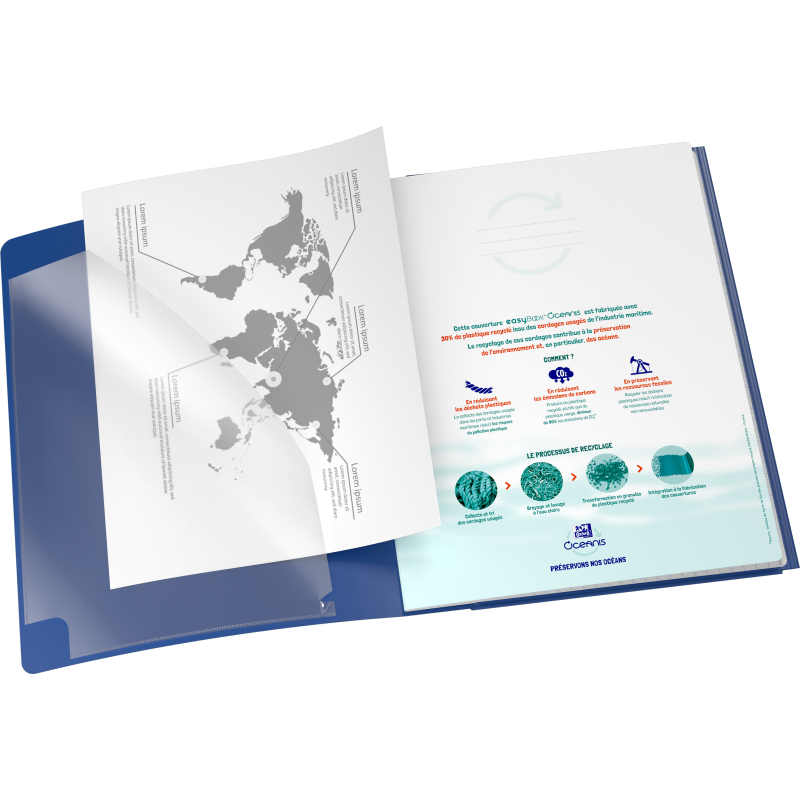 Cahier Oxford Easybook Oceanis Agrafe 240X320 96P Optik P. Seyes Polypro Assorti