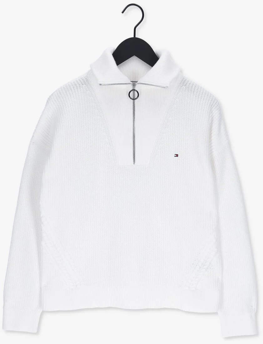 TOMMY HILFIGER gebroken wit tommy hilfiger trui hayana cable zip-up sweater