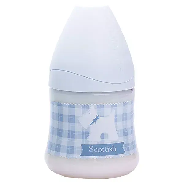 Mamadeira Suavinex de Silicone Fisiológico Azul Escocês 150ml
