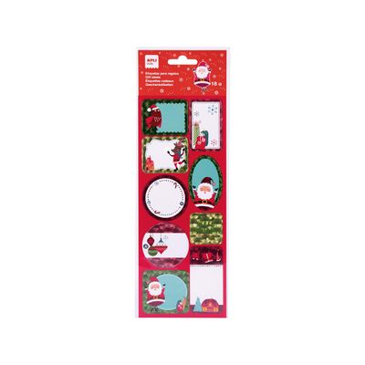 Apli kids - 16 étiquettes cadeau - 100 x 305 mm - Noël/pink x'mas