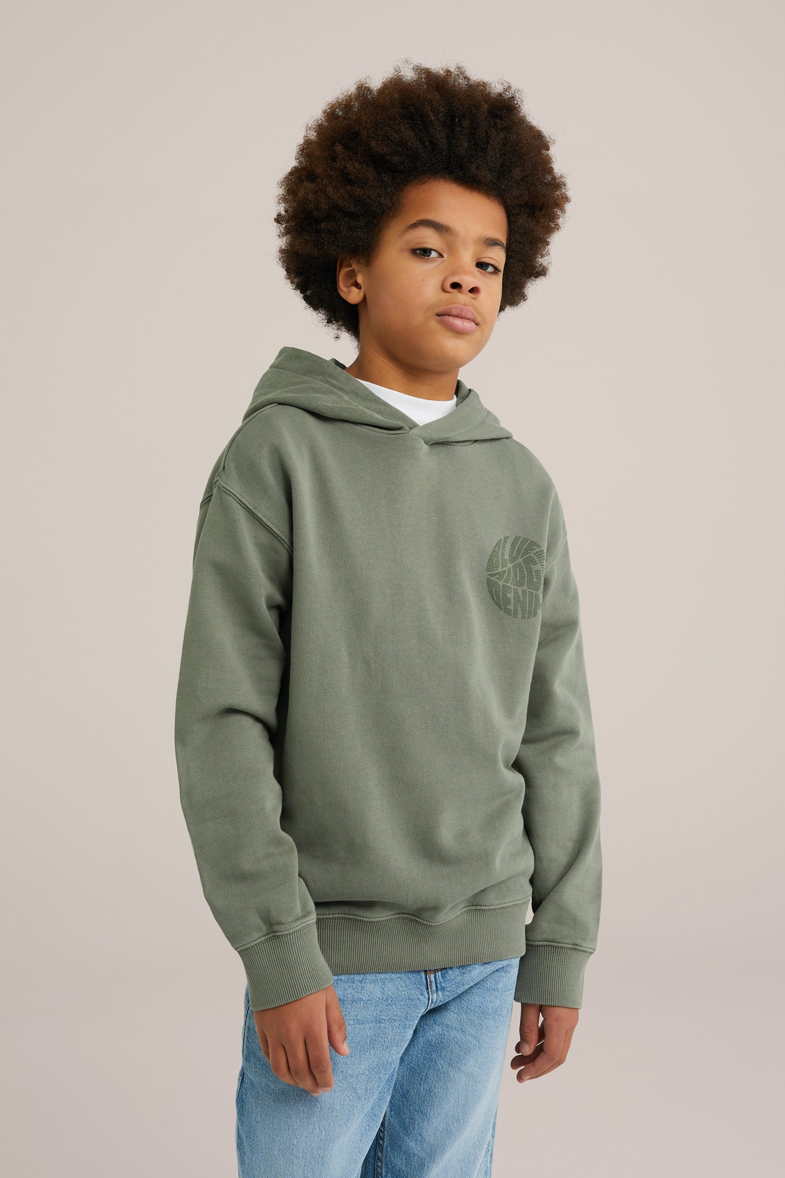 Jongens hoodie met opdruk Blue Ridge Khaki