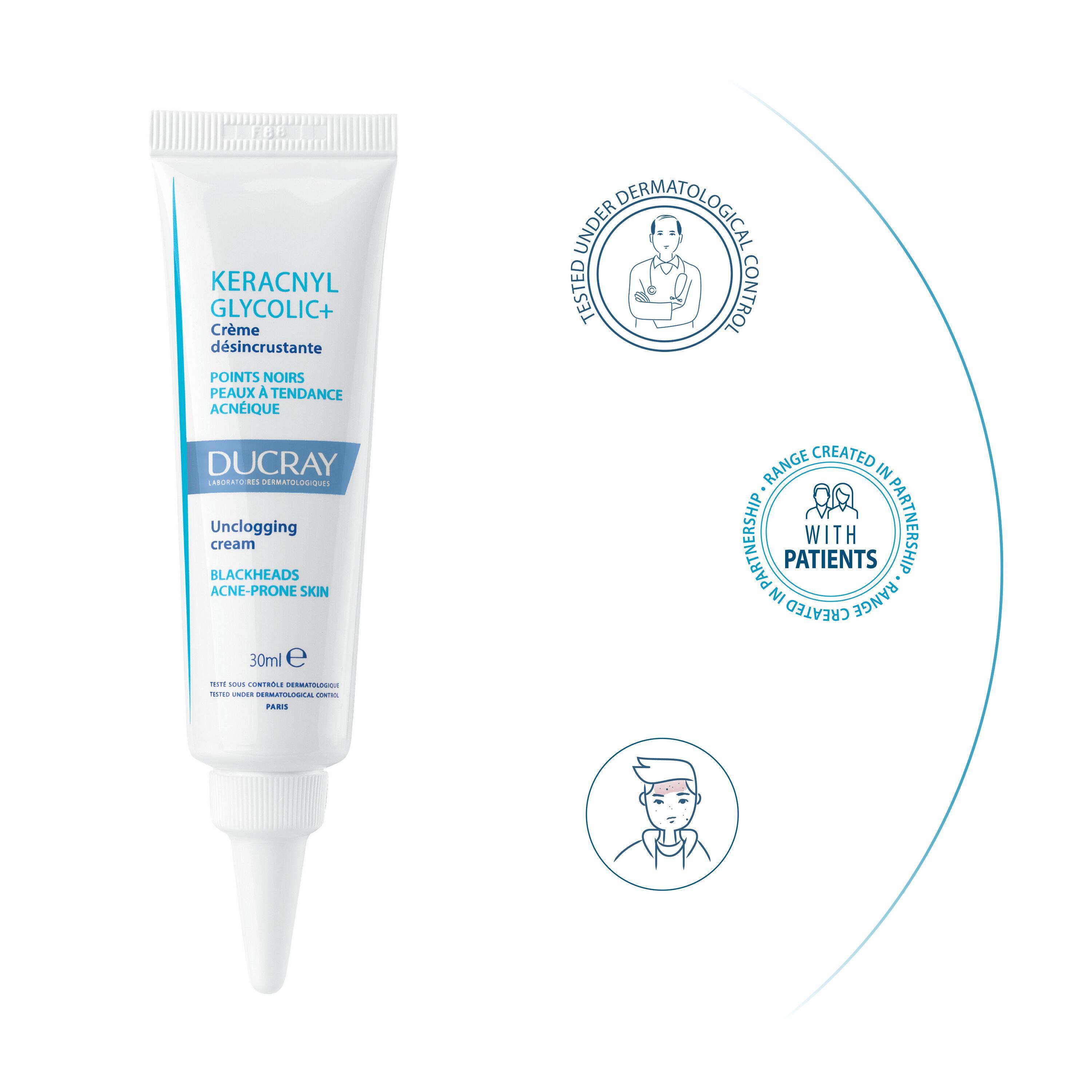 DUCRAY KERACNYL GLYCOLIC+ Anti-Mitesser Creme<br>30 ml, Tube, Creme