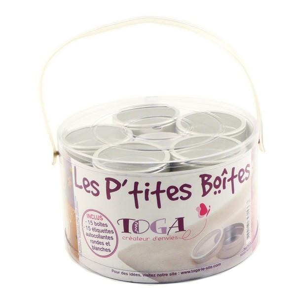 15 boîtes métalliques - couvercle transparent Toga