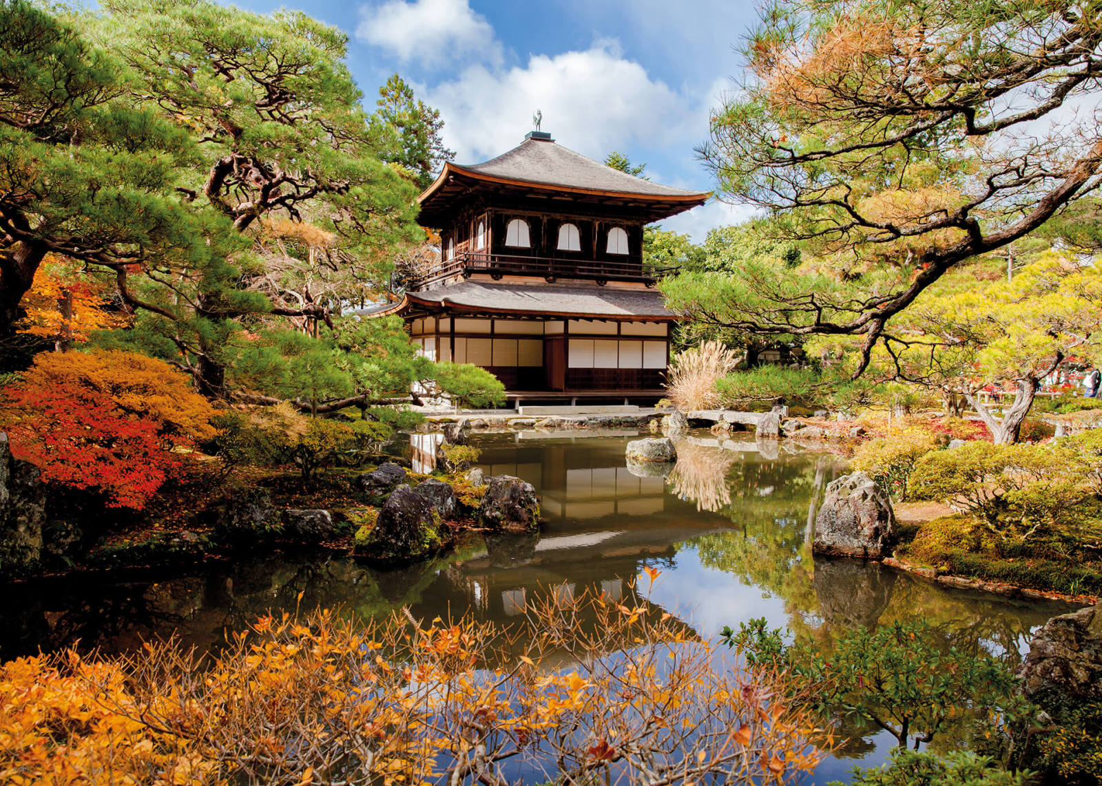 Leinwandbild JAPANISCHER TEMPEL - grün-braun - 70x50 cm