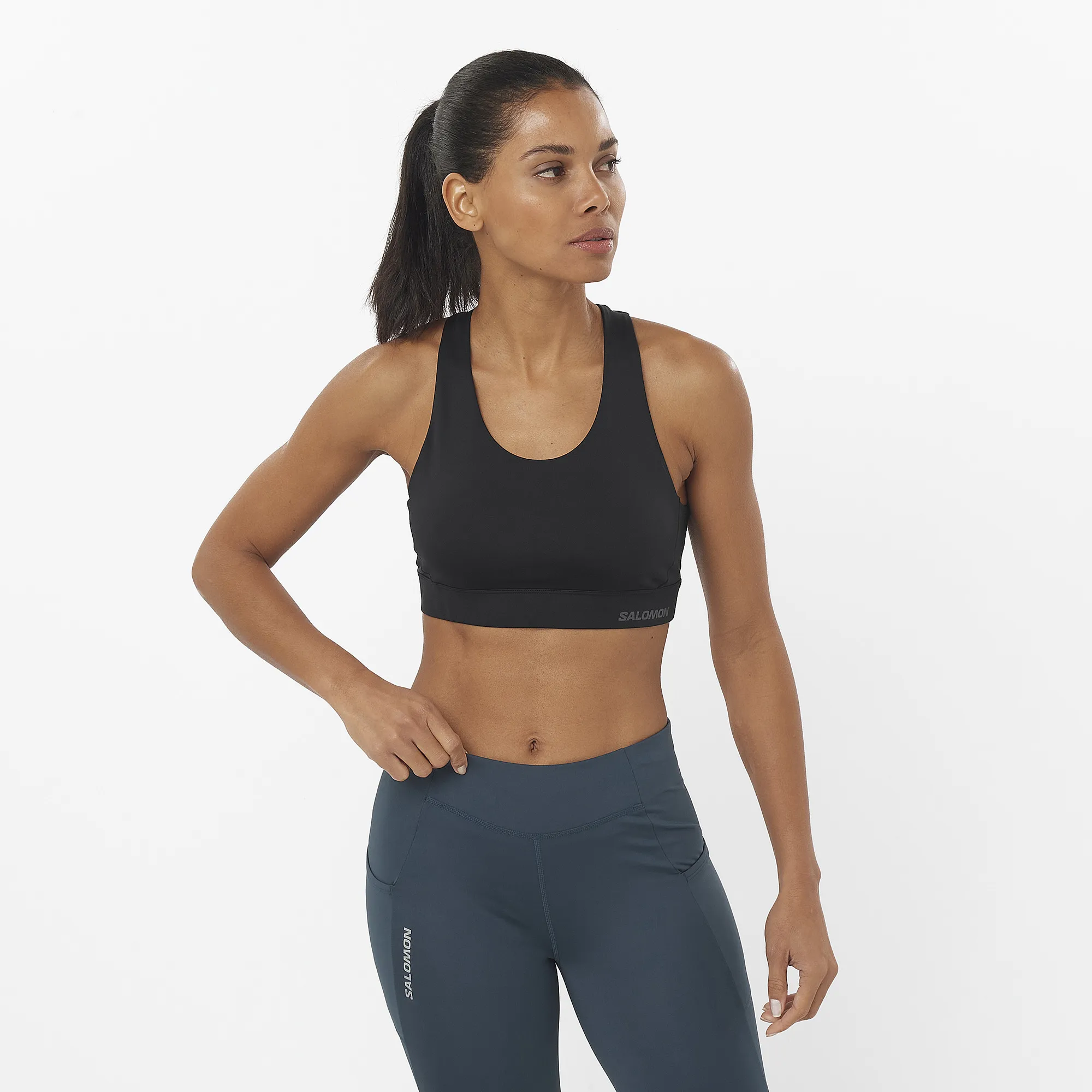 Salomon Women's Cross Run Sports Bra Deep Black