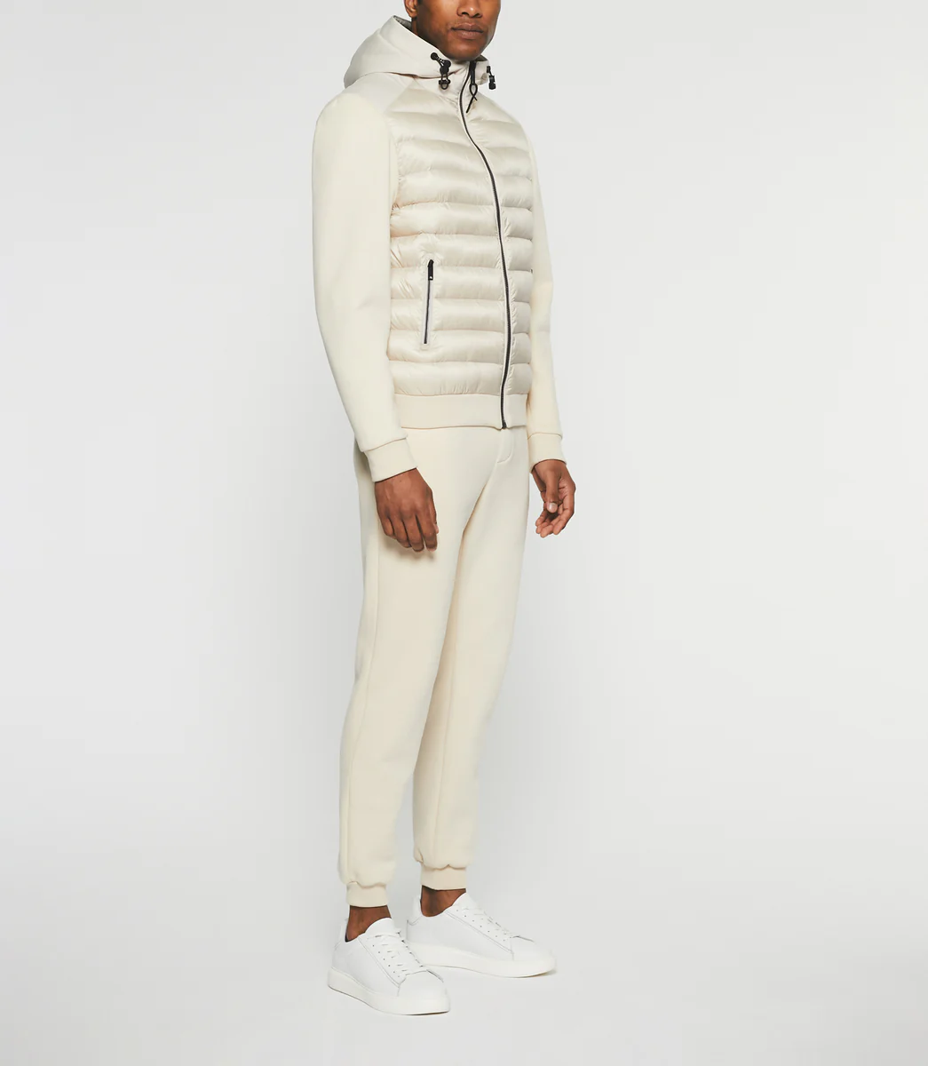 Gilet zippé à capuche uni écru SWBENT