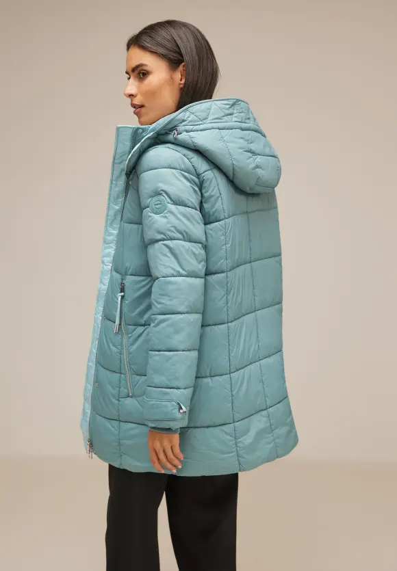Wintermantel mit Kapuze - polar mint