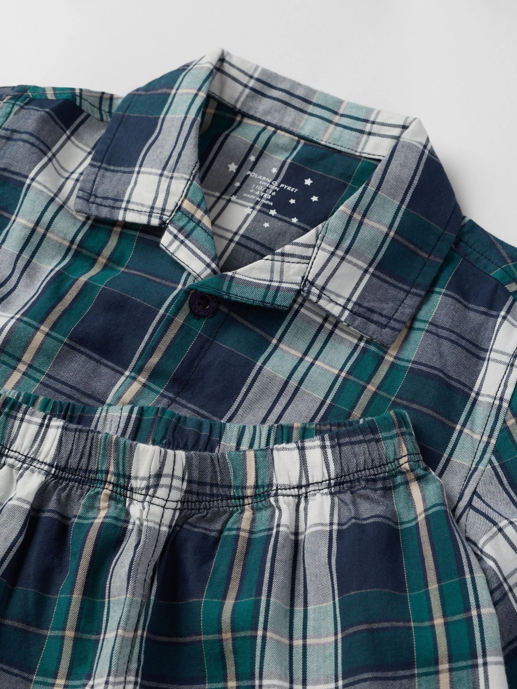 Polarn O. Pyret Cotton Checked Christmas Pyjamas
