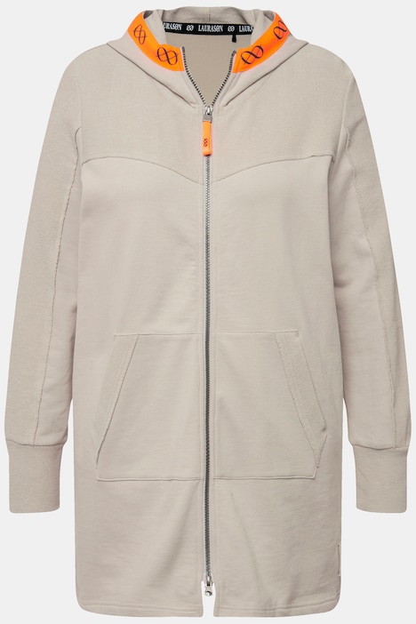Long Sweatjacke, Kapuze, Langarm; OEKO-TEX