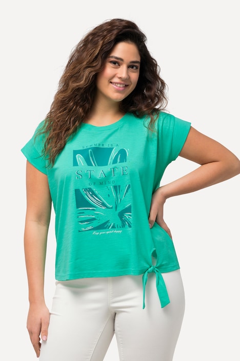 Top, Saumband, Oversized, Rundhals, Cup-Ärmel