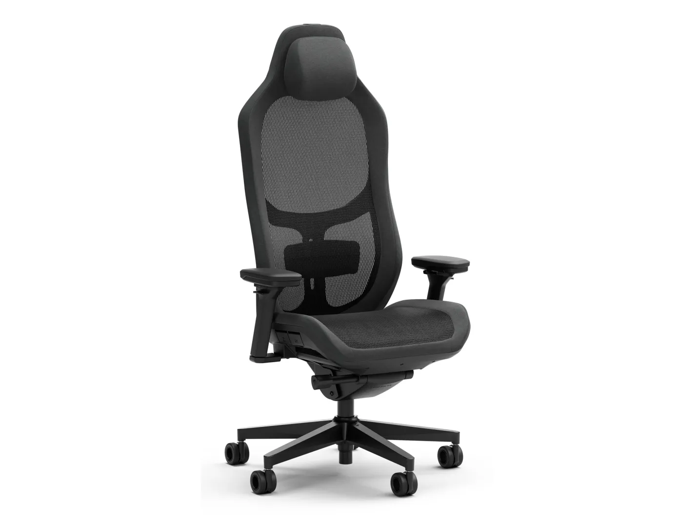 Fractal Design Refine - Spillestol - ergonomisk - lænestol - armstøtter - T-formet - vippe - glasfiberforstærket polypropylen/nylon - mørk