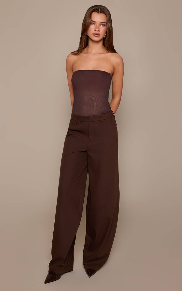 Marron Body Bandeau En Maille Double Épaisseur Doré