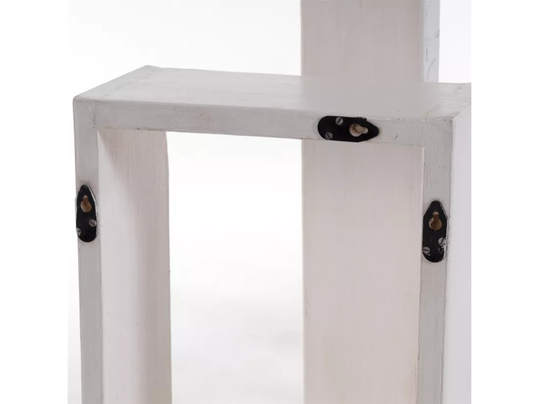 ÉTAGÈRE MURALE SET CUBEN 3 pièces Bois de recyclage massif, 3 tailles 06 weiß-landhaus