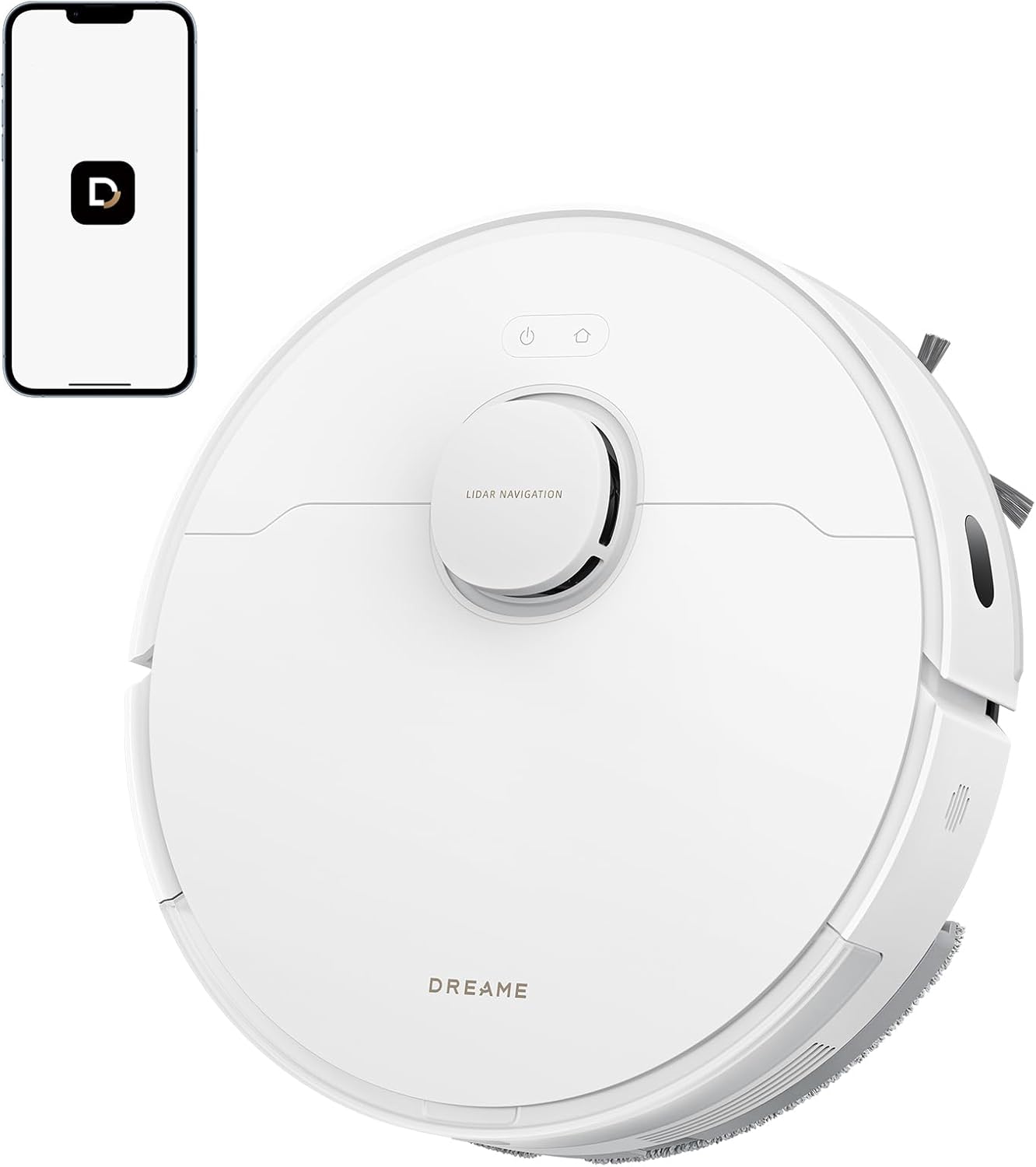 dreame D20 Saugroboter, 13.000 Pa Saugkraft, DuoBrush für Tierhaare, LDS-Navigation, 2-in-1: Staubsaugen und Wischen, Hartböden und Teppiche, 5.200-mAh-Akku, App- und Sprachsteuerung