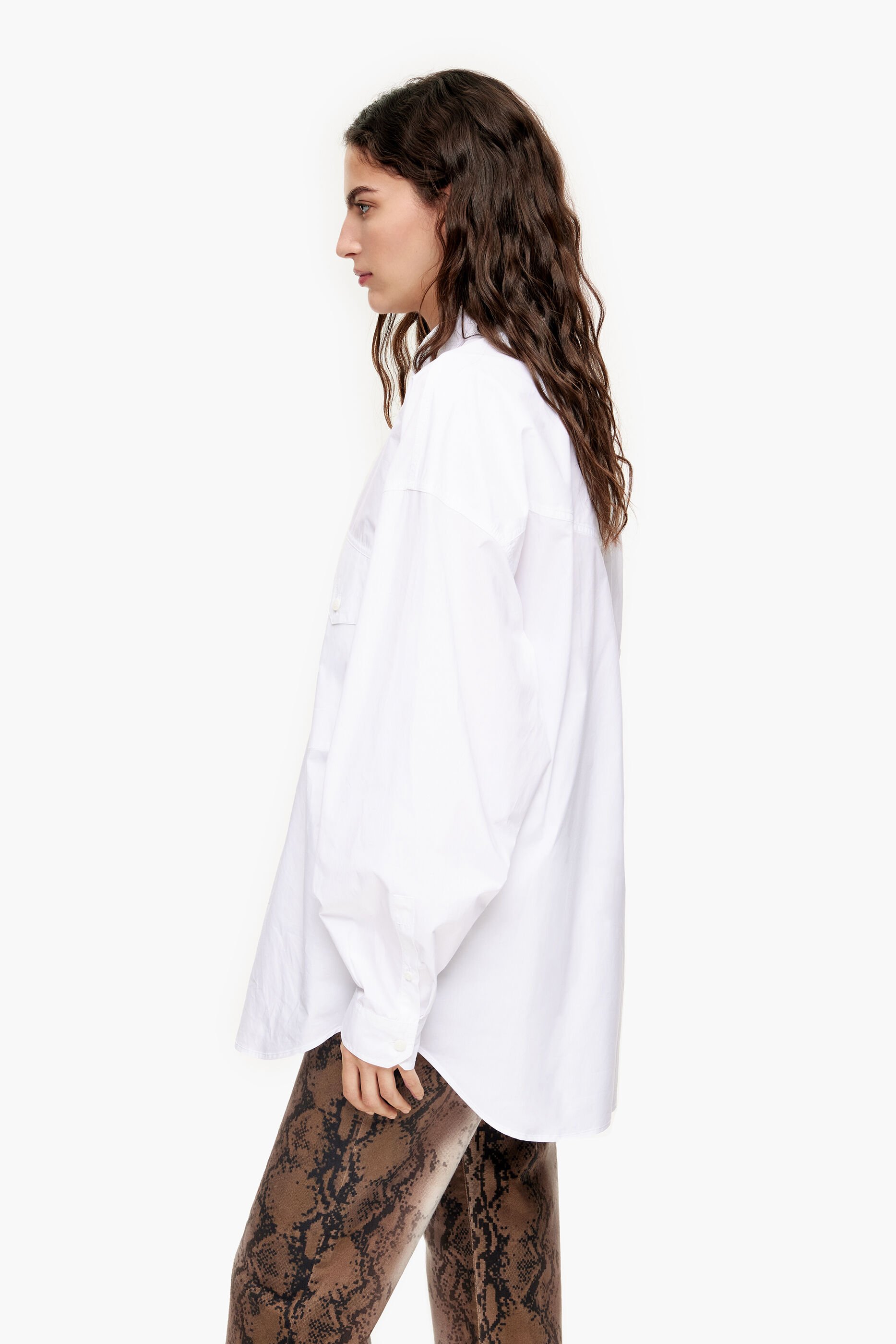Camisa branca de popeline oversized