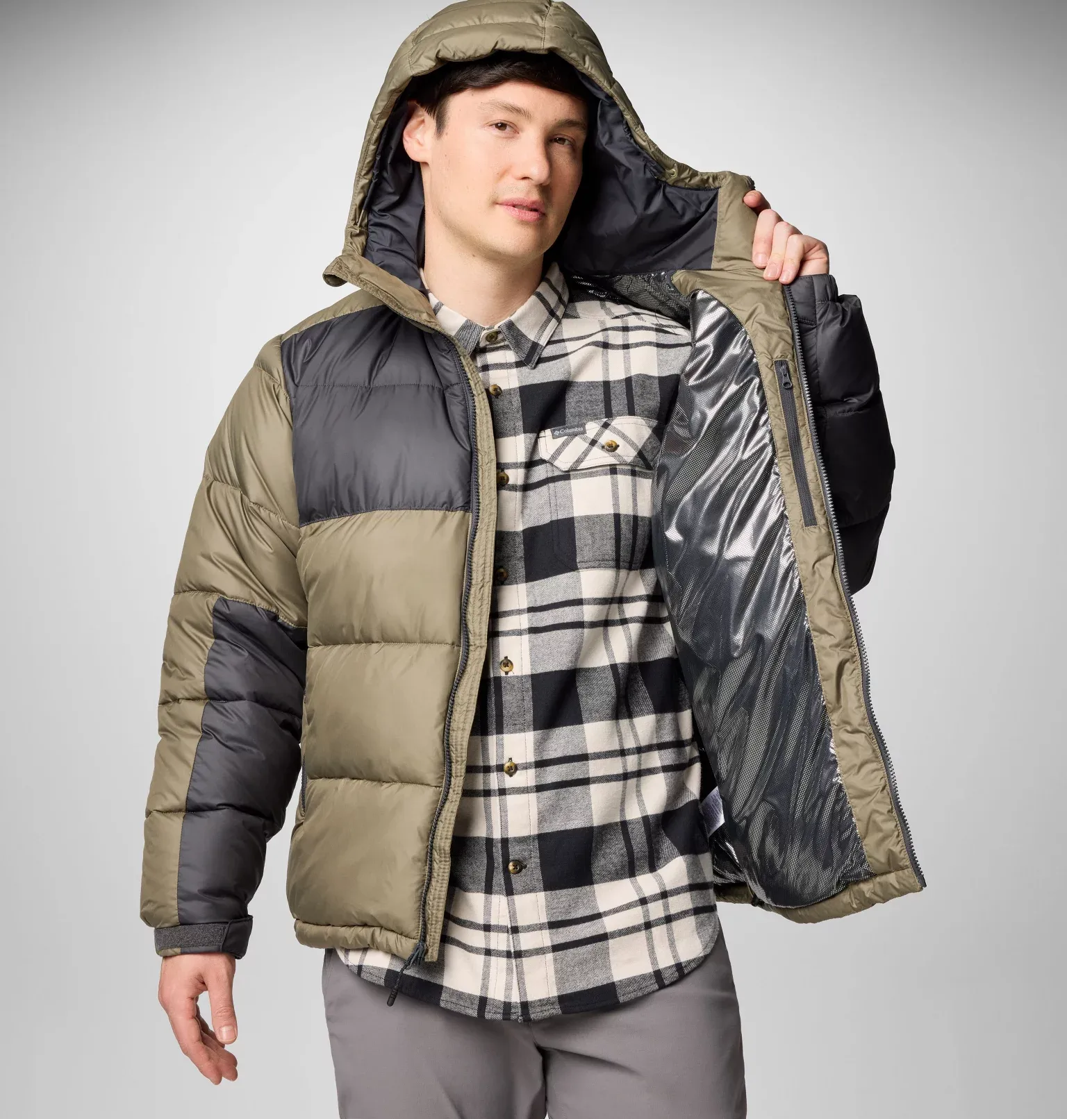 Columbia Men's Pike Lake II Hooded Jacket Stone Green, Shark
