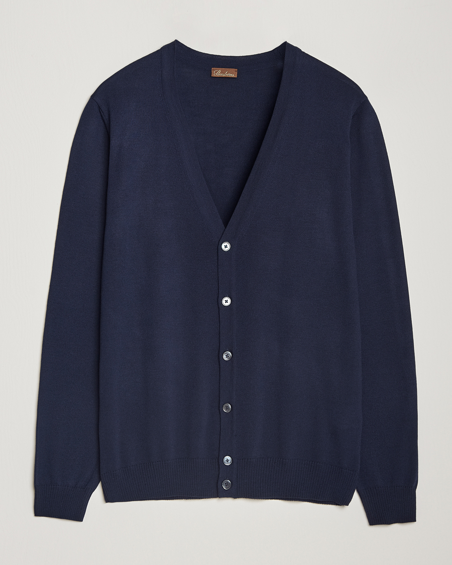 Stenströms Merino Cardigan Navy