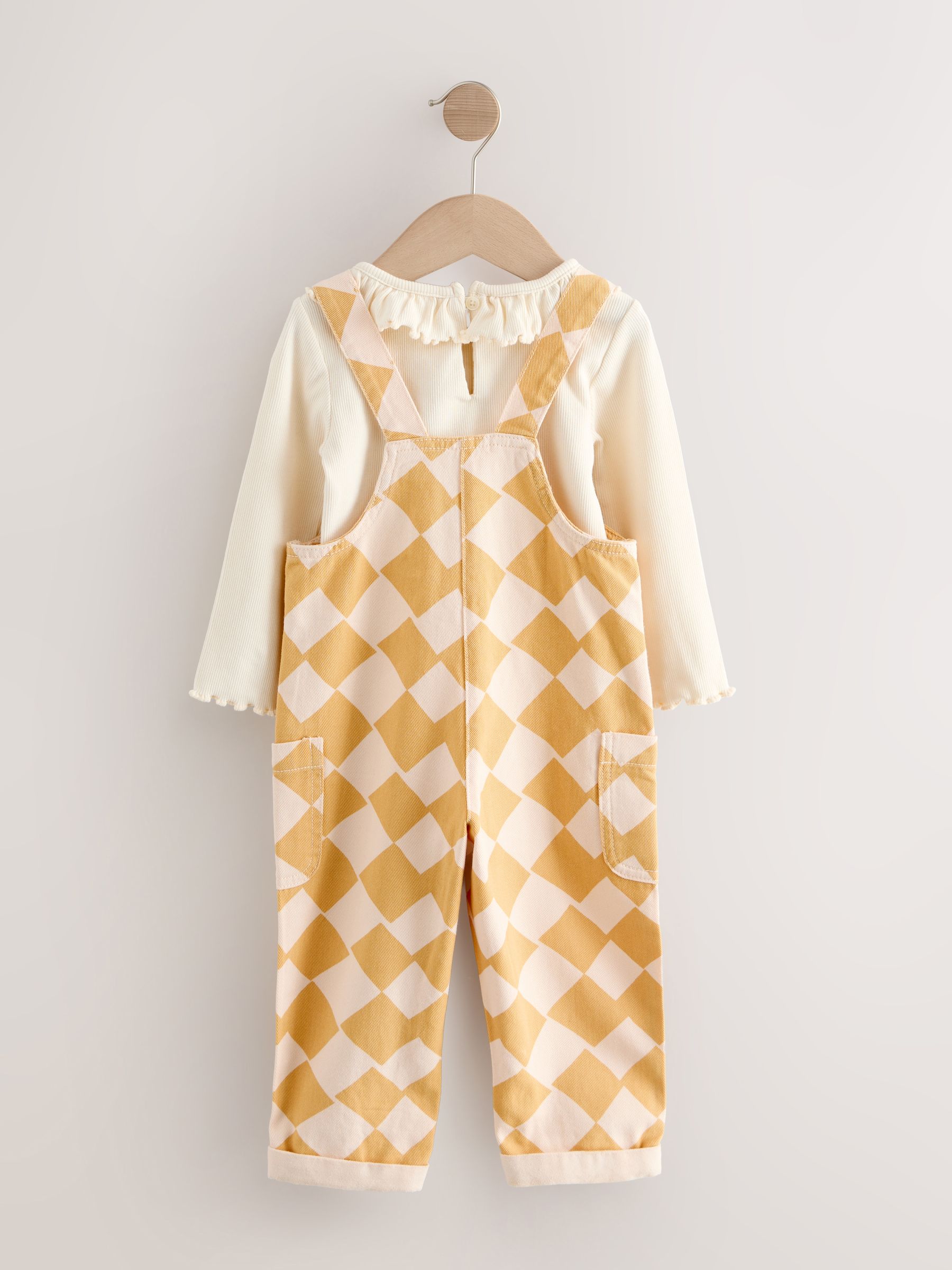Yellow Harlequin Print - Set met tuinbroek (3 mnd - 7 jr)