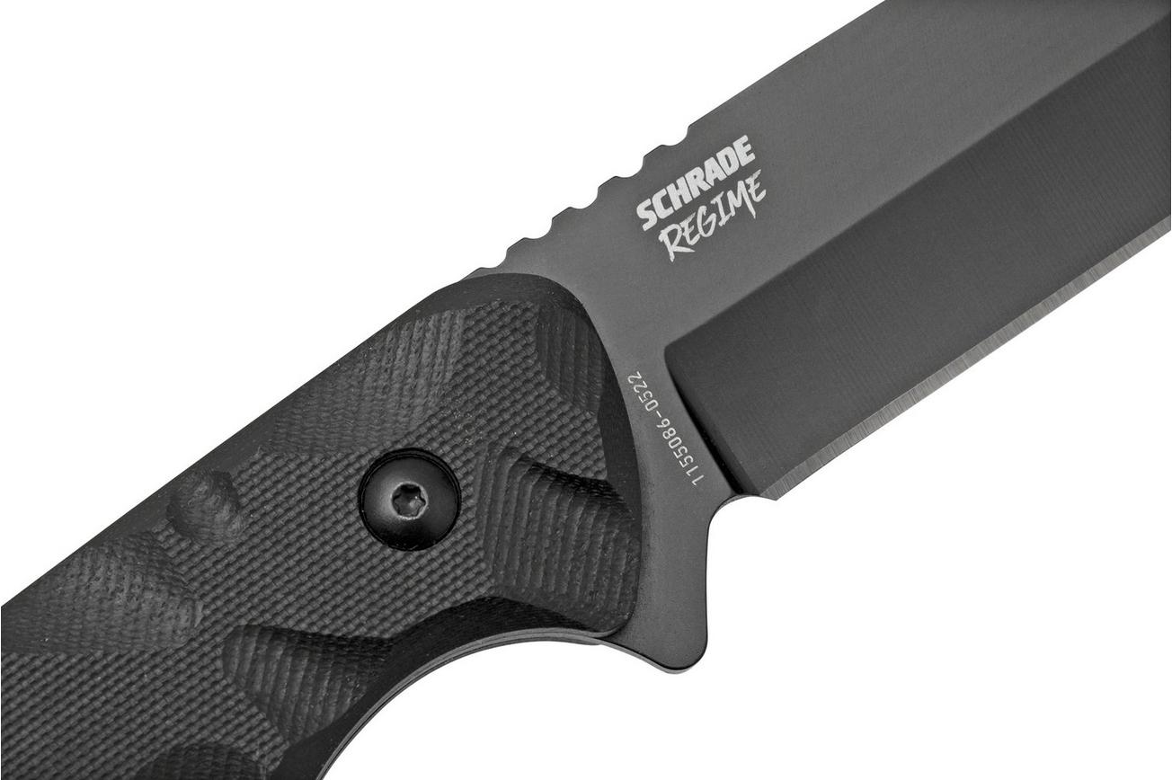 Schrade Regime 1182619, zwart, vaststaand mes