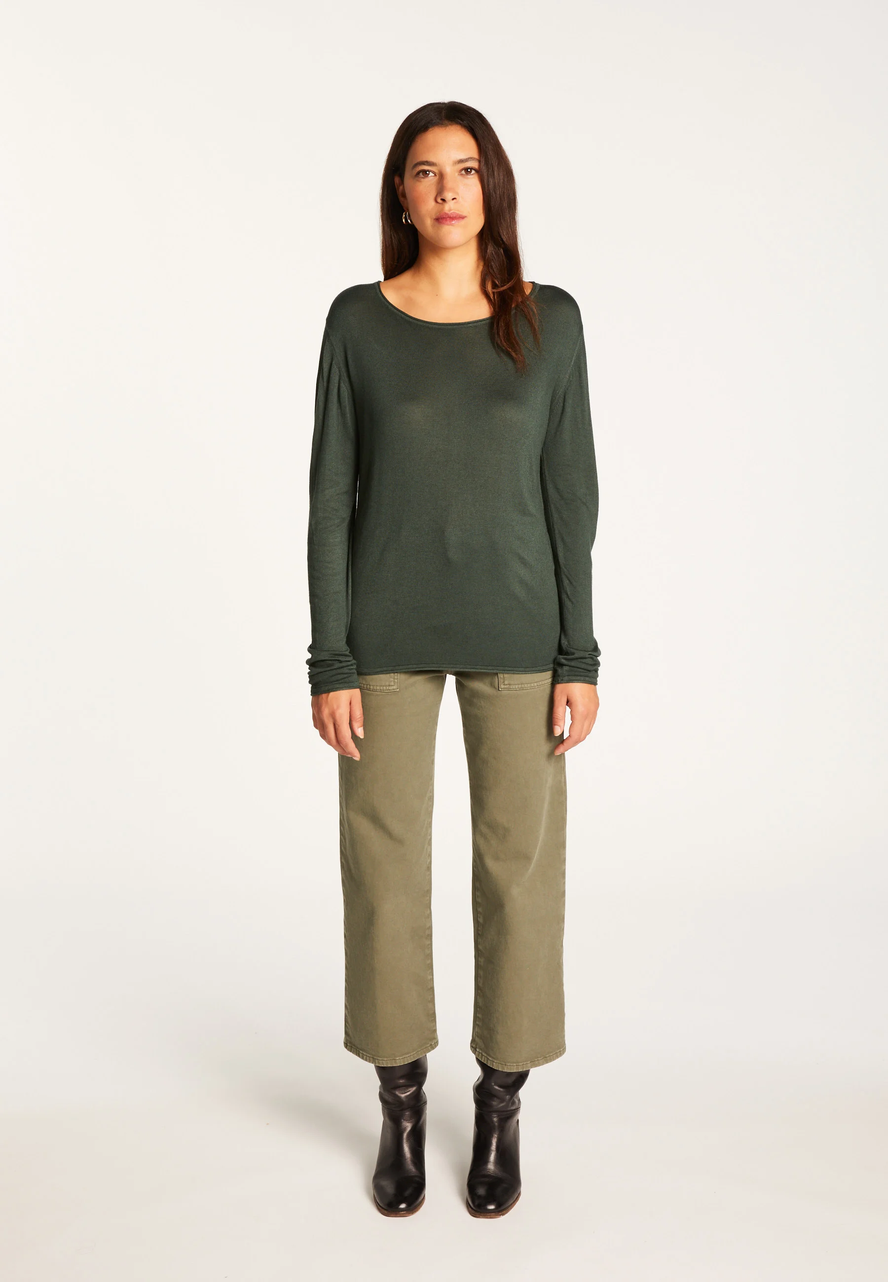 AEMILIAAH24 - T-shirt en fibre de bambou cachemire | Vert