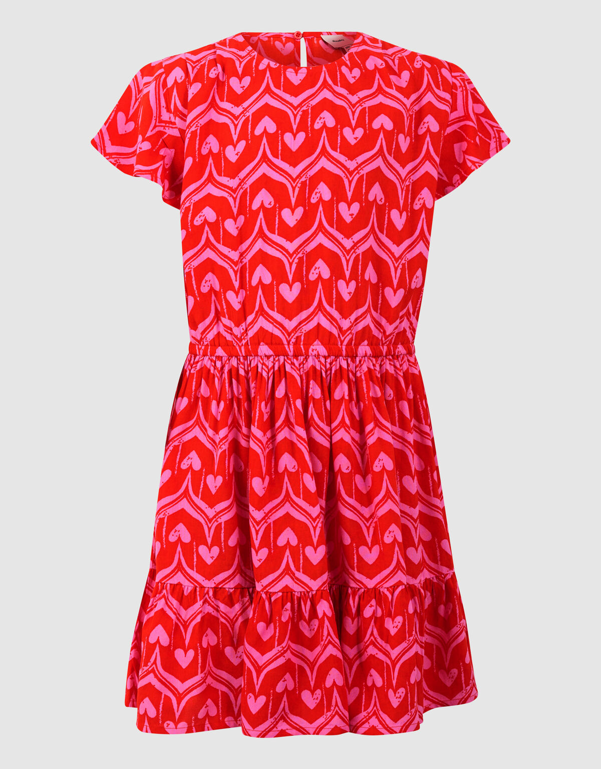 Heart Print Mini Jurk Roze