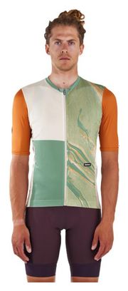 Maillot Manches Courtes Santini Sand Orange/Vert