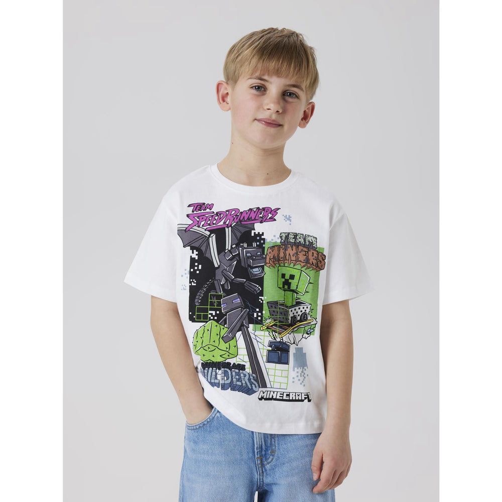 Køb Name It Bright White Nkmjahi Minecraft Nreg Ss Top Noos Bfu