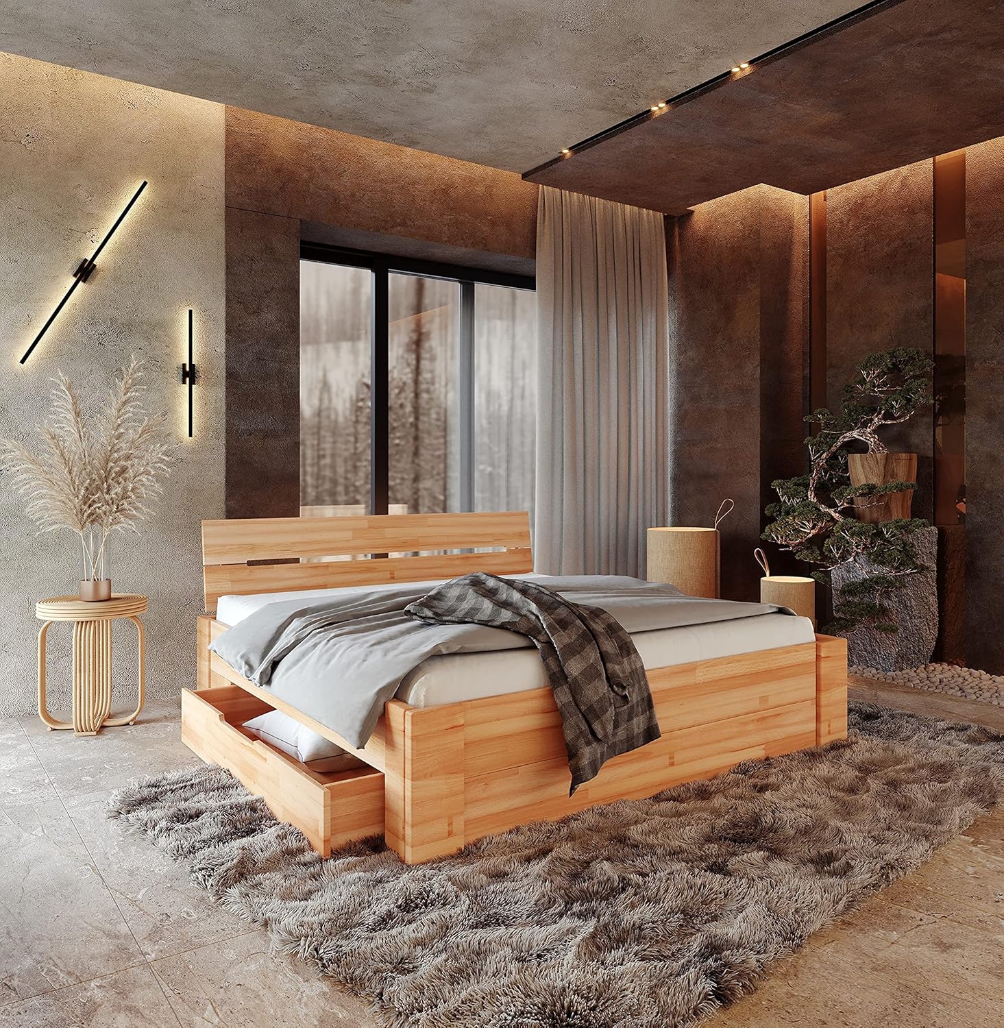 Krok Wood Massivholzbett ELSA in Buche (180 x 200 cm)
