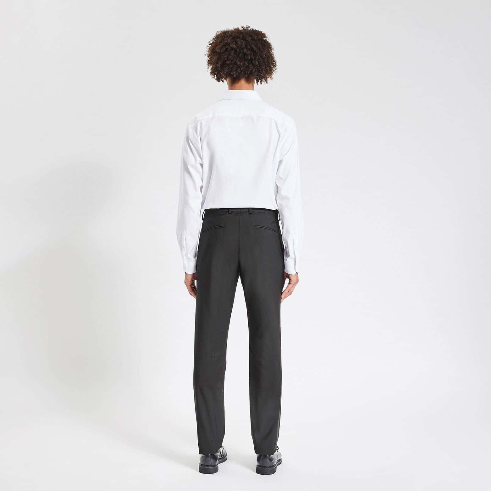 Pantalon de costume slim en laine Bleu