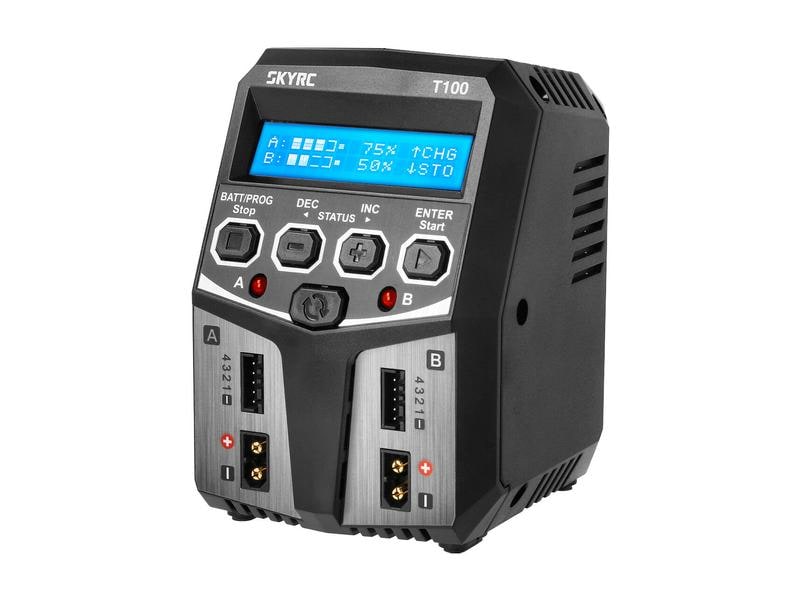 SKYRC Dual-Ladegerät T100 2-4S 2-Kanal Ladegerät für 2-4S LiPo Akkus